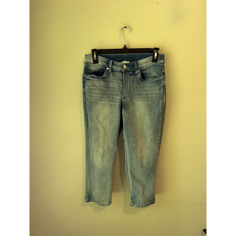 Venus Womens Blue Light Wash Denim Capri Cropped Jeans Size 4